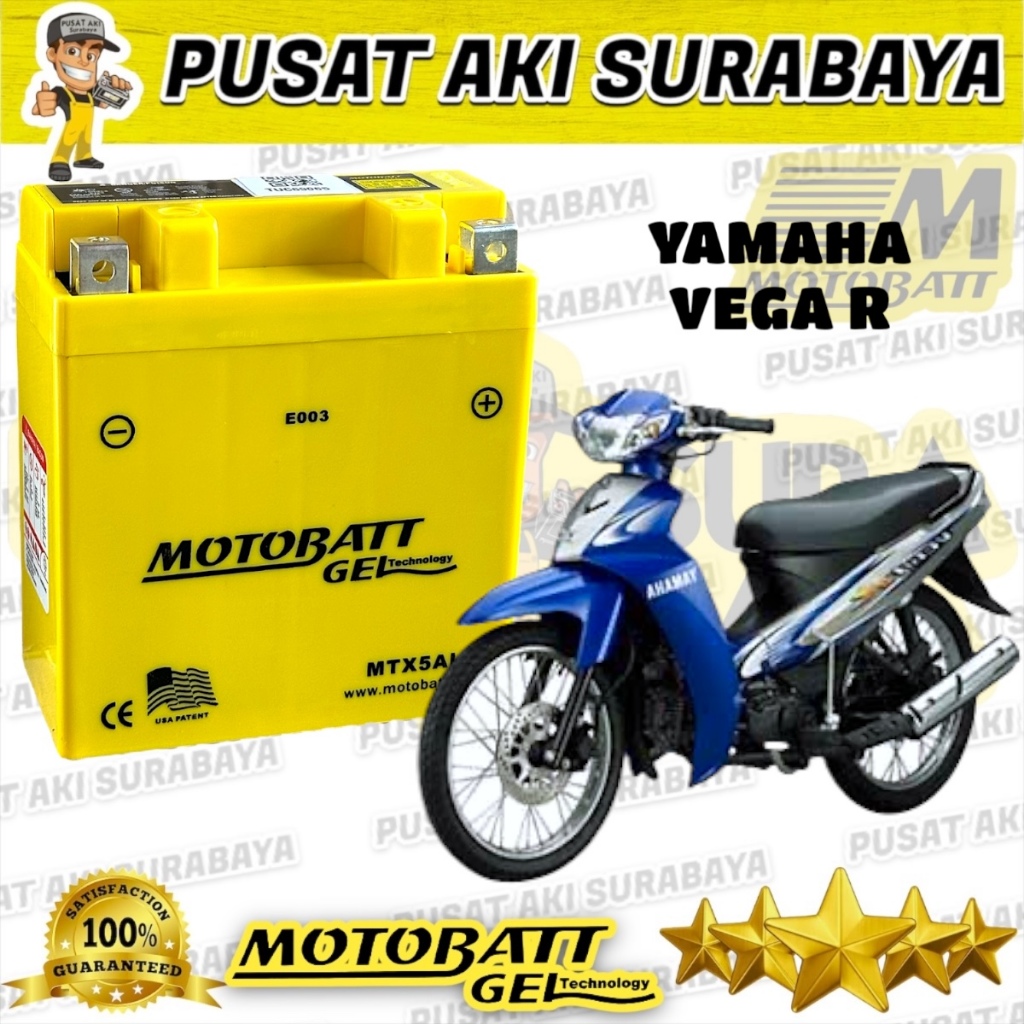 Jual ORIGINAL AKI MOTOBATT MTX5AL 12 VOLT 5 AMPER YAMAHA VEGA R VEGA ZR