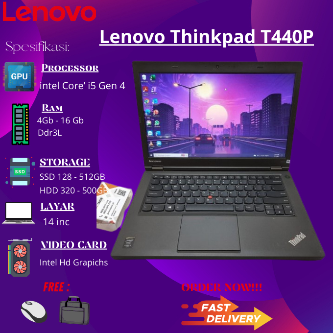 Jual Laptop Lenovo Thinkpad T440p T450s T460 T470 Core i5 Ram 8Gb