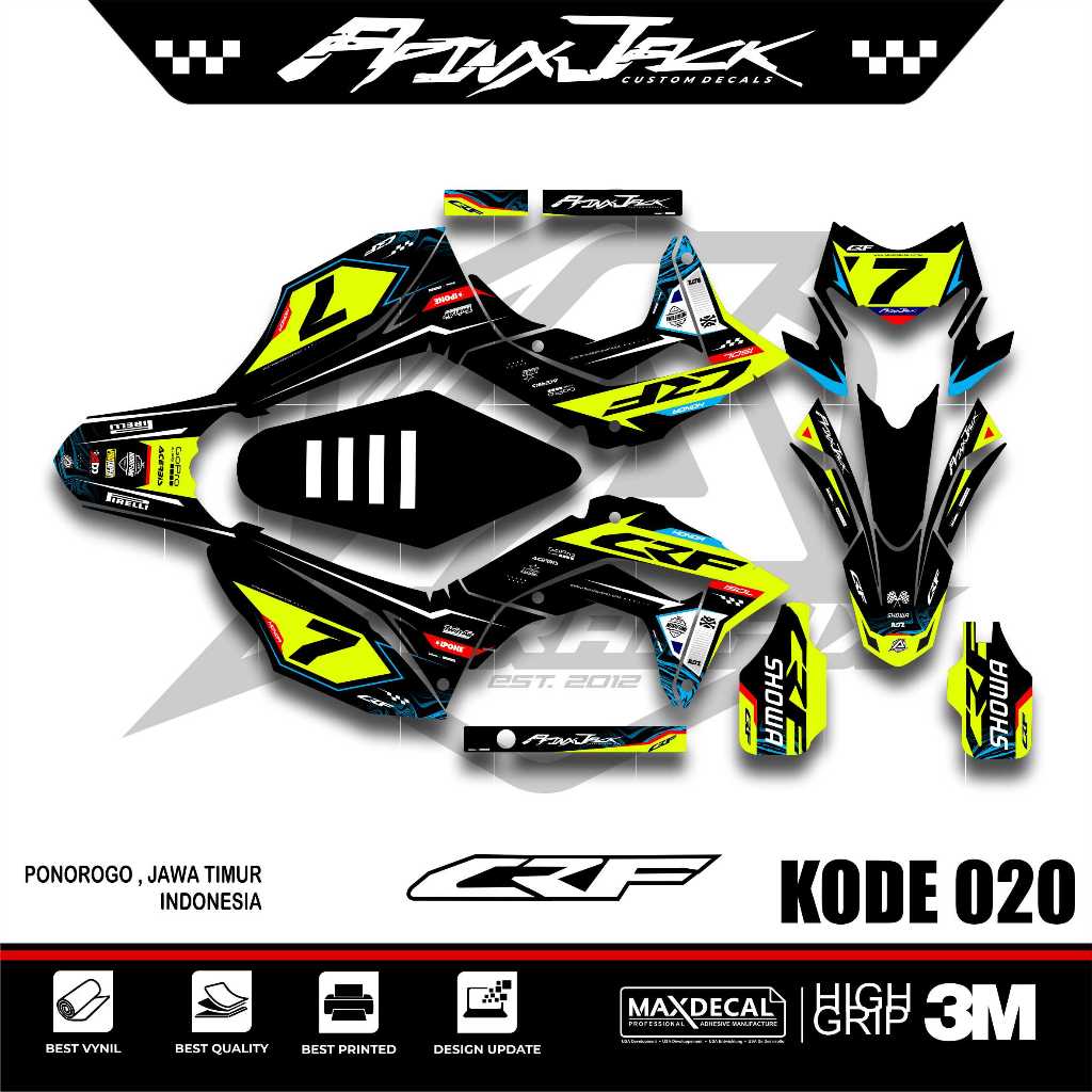 Jual DECAL CRF 150 L KODE 020 /STICKER DECAL CRF SUPERMOTO KEREN ...