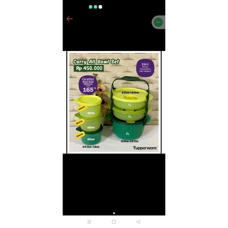 Jual carry all bowl set tupperware | Shopee Indonesia