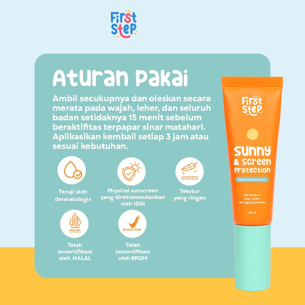 Jual FIRST STEP Sunny & Screen Protection SPF 50 - Physical Sunscreen ...