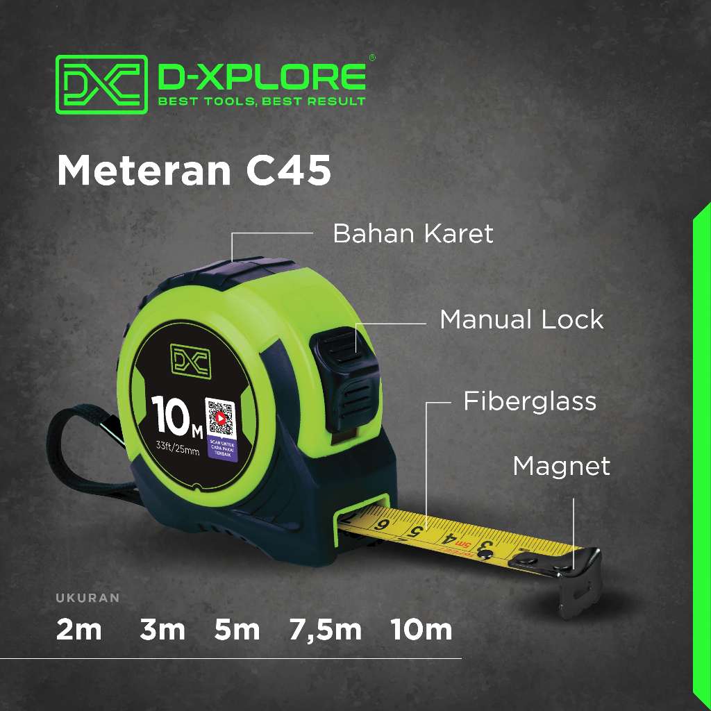 Jual METERAN KARET / ROL METERAN / METERAN TUKANG / MEASURING TAPE D ...