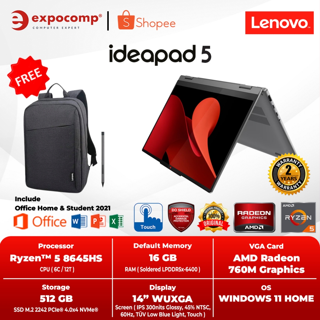 Jual Lenovo Ideapad 5 2 In 1 14ahp9 Amd Ryzen 5 8645h 16gb 512gb Touch W11 Ohs Shopee Indonesia