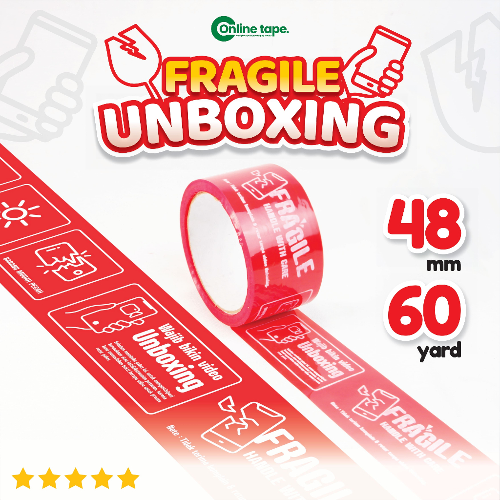 Jual Lakban Fragile Unboxing Mm X Yard Jangan Dibanting Wajib Video Fragile Unboxing