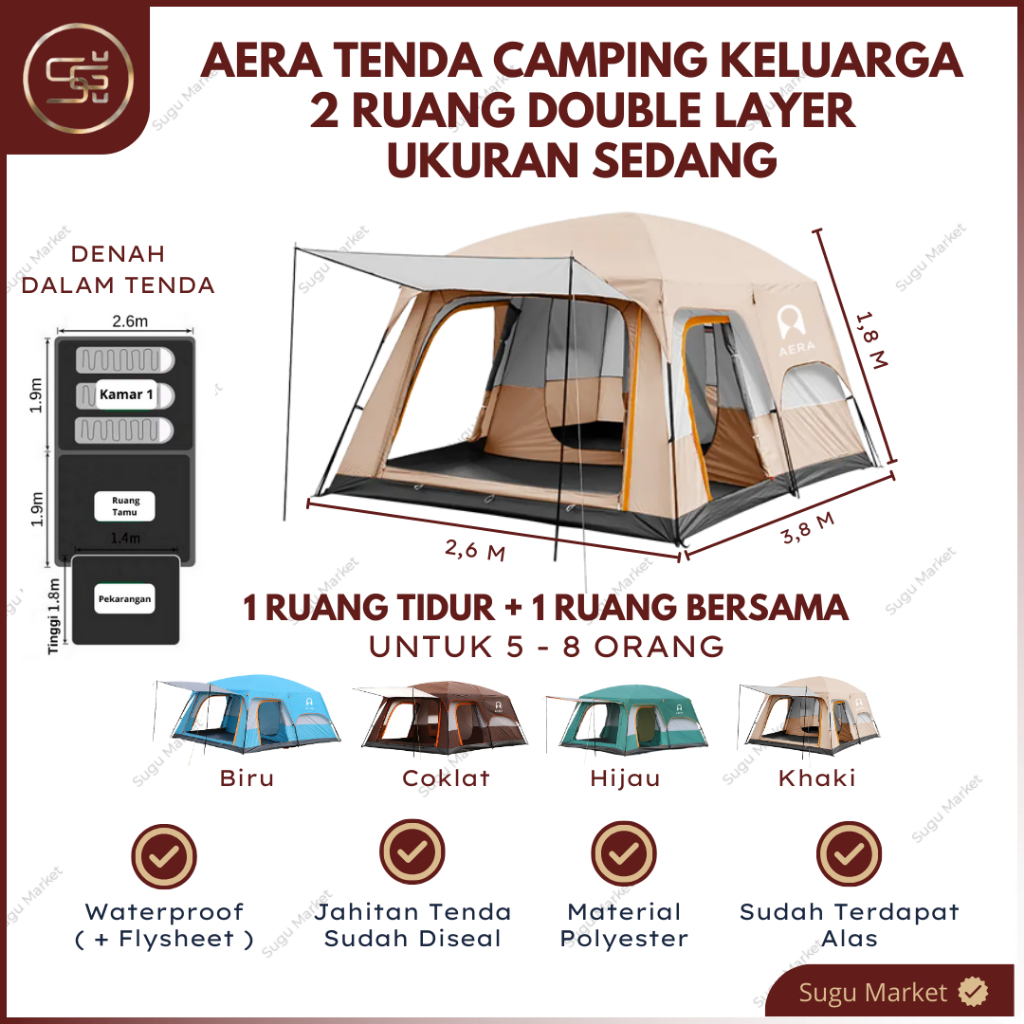 Jual Tenda Camping Tentastic Outdoor Tenda Kemping Keluarga 5-8 Orang