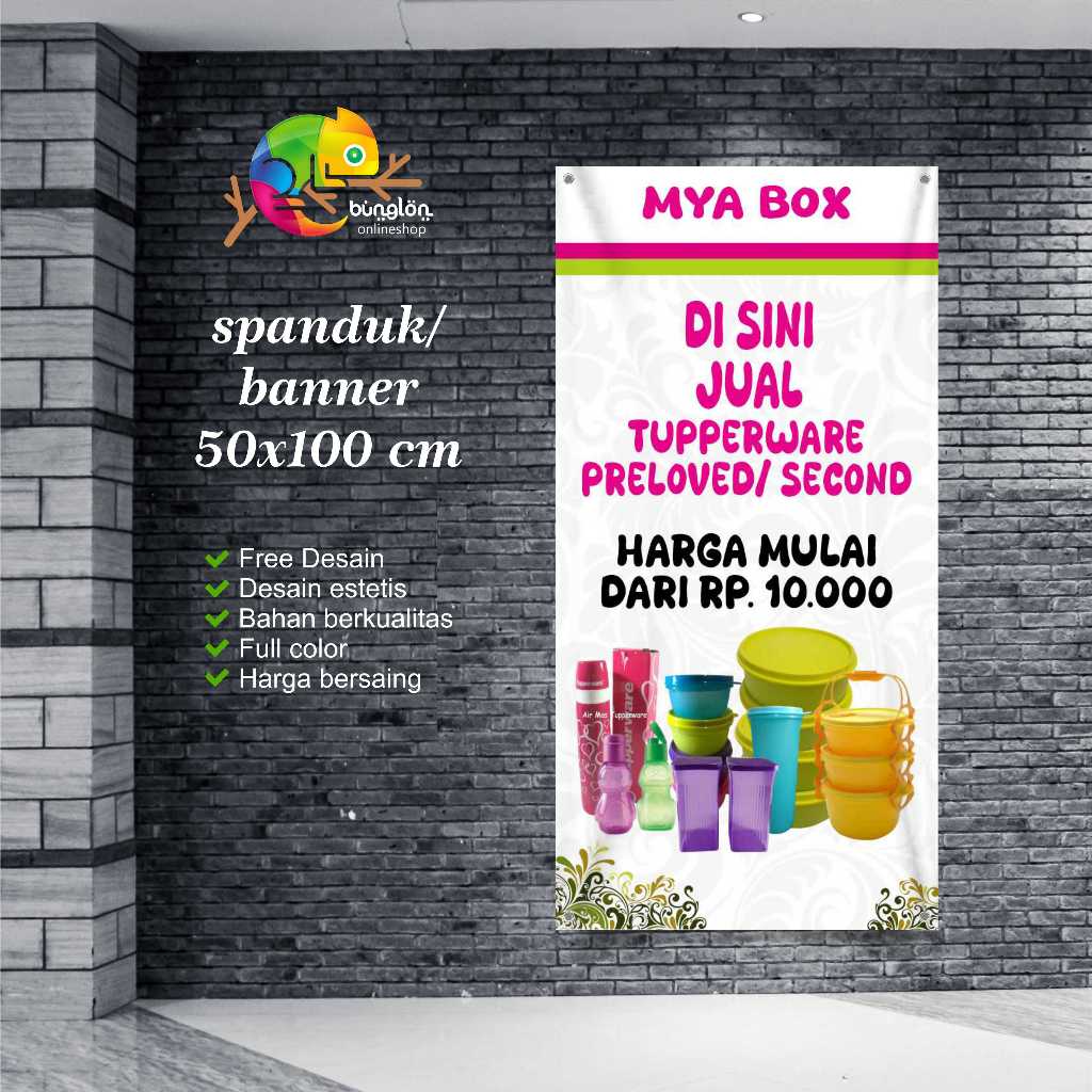 Jual Banner 50x100 Paketan Tupperware Alat Makan Custom Desain | Shopee ...