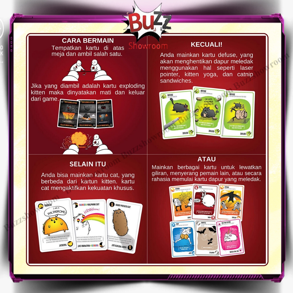 Jual Exploding Kittens/Exploding Kitten Board Games Card Game | Shopee ...