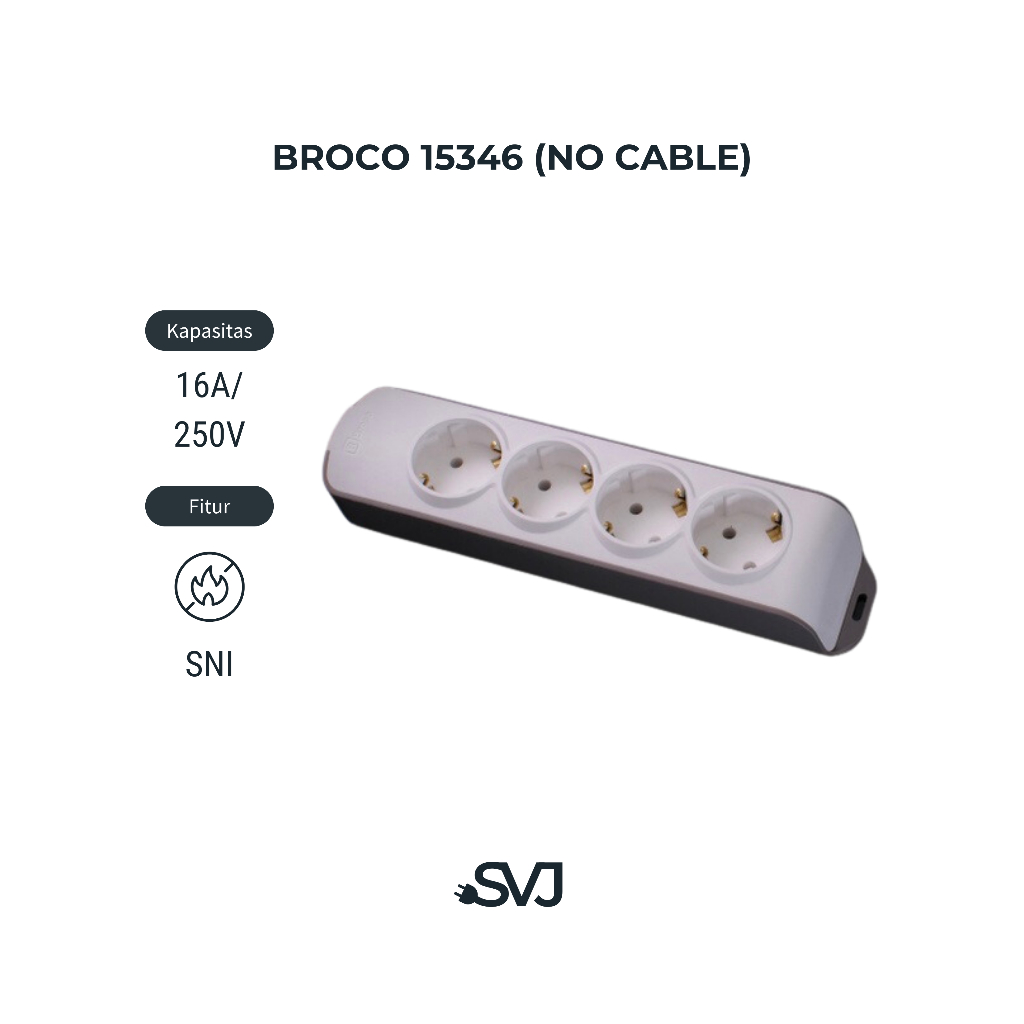 Jual BROCO 15346 STOP KONTAK 4 LUBANG MIRING (NON CHILD PROTECTION ...
