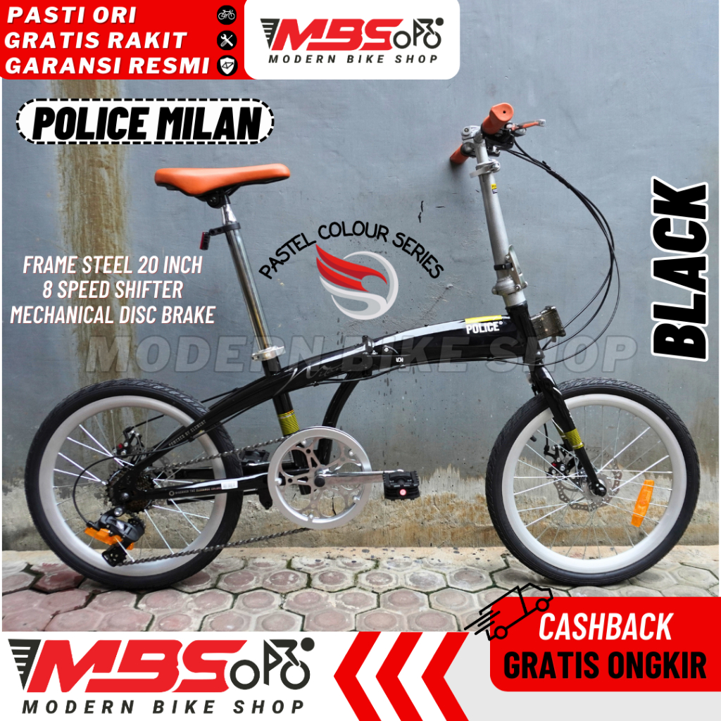 Jual Element NICKS Police Rans Milan 20 & 16 inch 8 speed sepeda Lipat ...