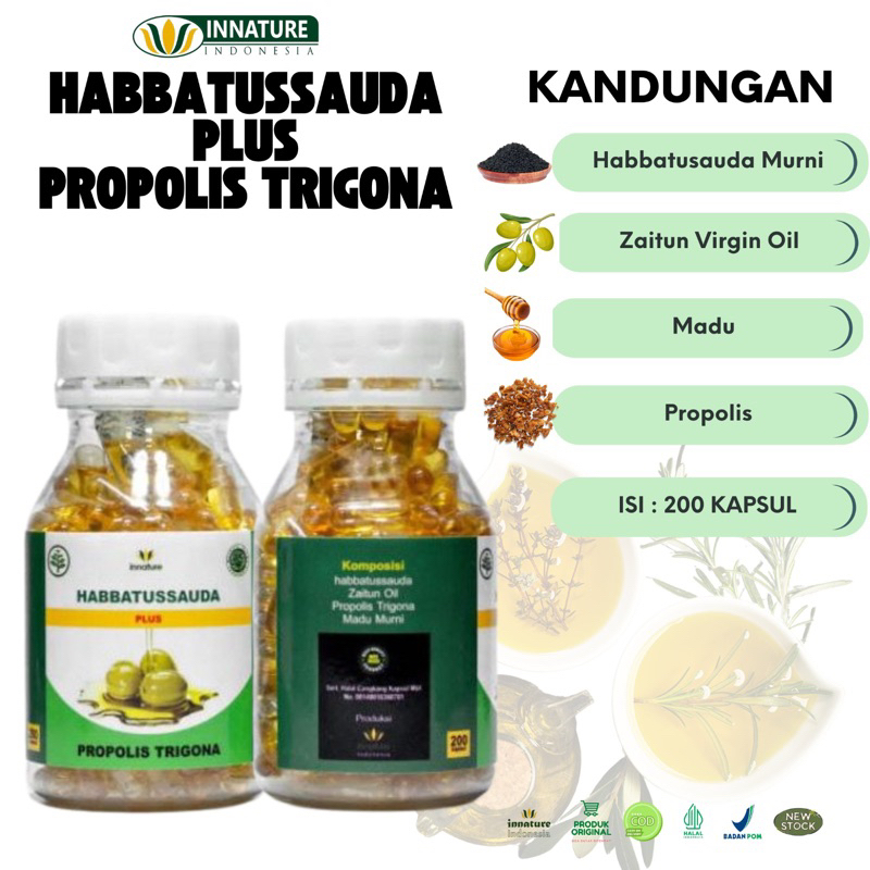 Jual Habbatussauda Extra propolis Trigona 200 kapsul | Habbatussauda ...