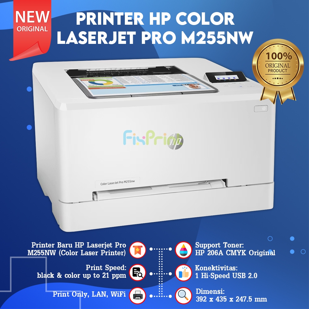 Jual Printer HP LaserJet Color Pro M255nw WIFI LAN (7KW63A) Garansi ...