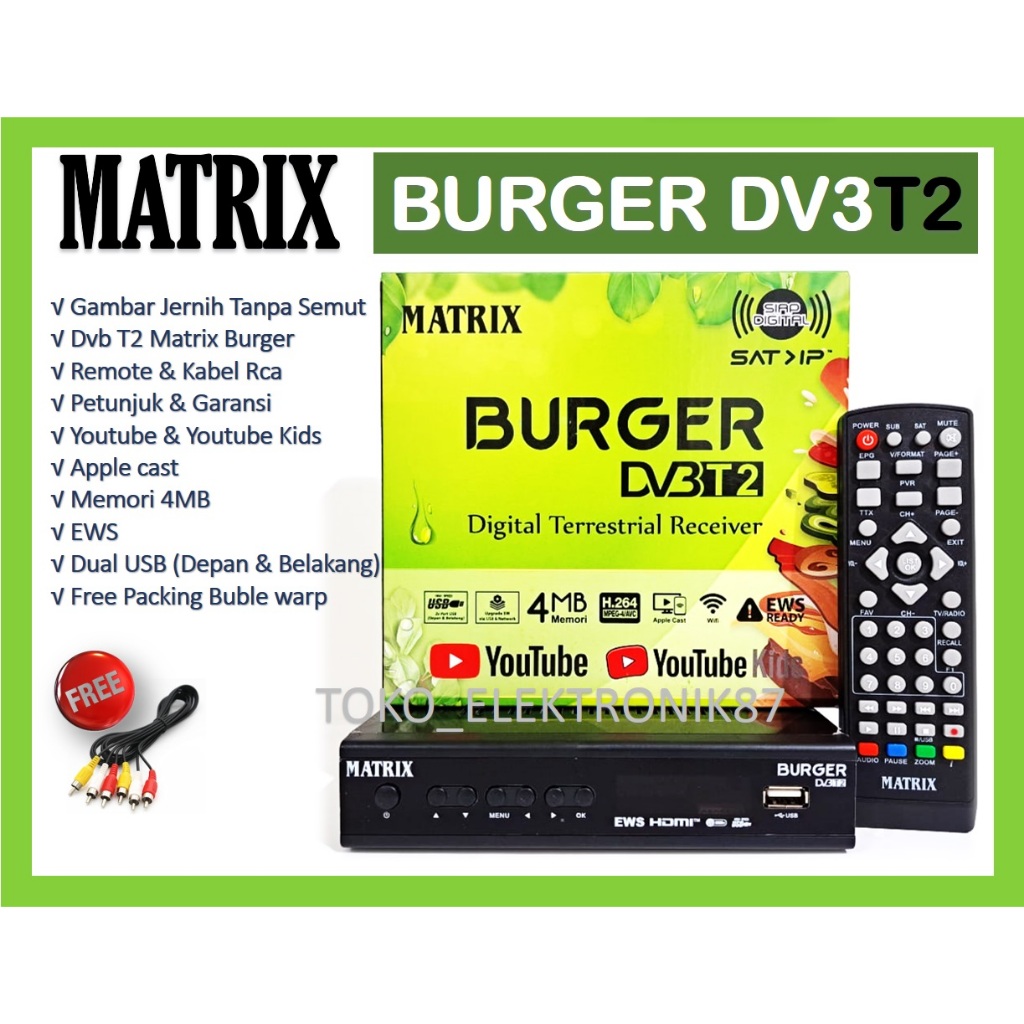 Jual Set Top Box Matrix Burger Full Hd DVB T2 & C STB Matrix STB ...