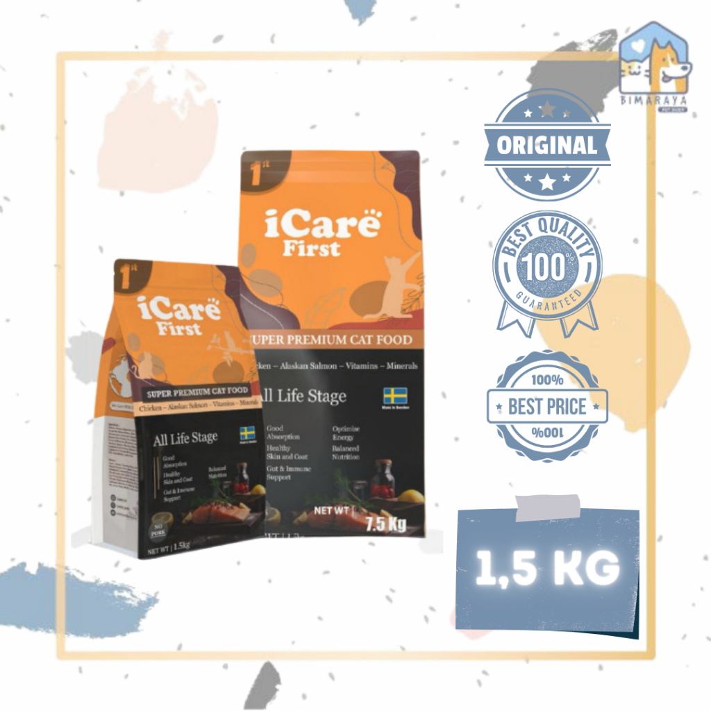 Jual ICARE FIRST ALL LIFE STAGE 1,5 KG FRESHPACK // DRY CAT FOOD