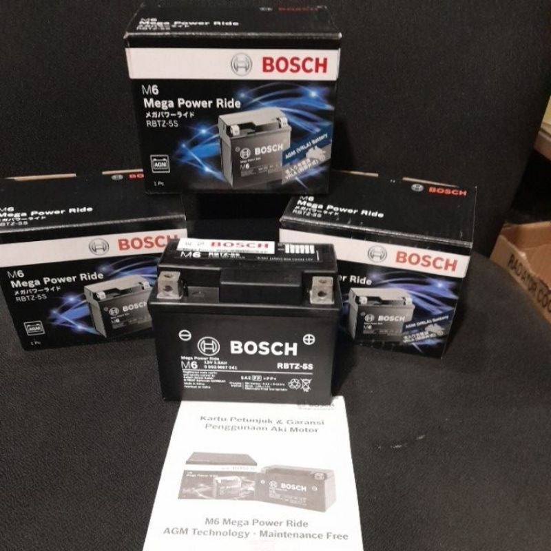 Jual AKI MEREK BOSCH ORIGINAL 100%MEGA POWER RIDE RBTZ-5S | Shopee