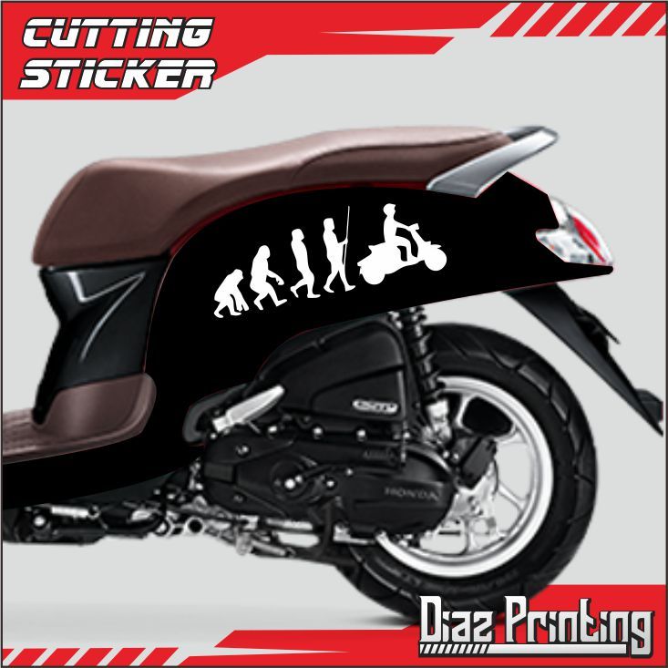 Jual Stiker Decal Vespa , Scopy Man Evolution Motor Mobil Cutting ...