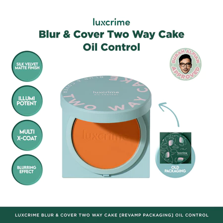 Luxcrime Oil Control, Blur & Cover Two Way Cake