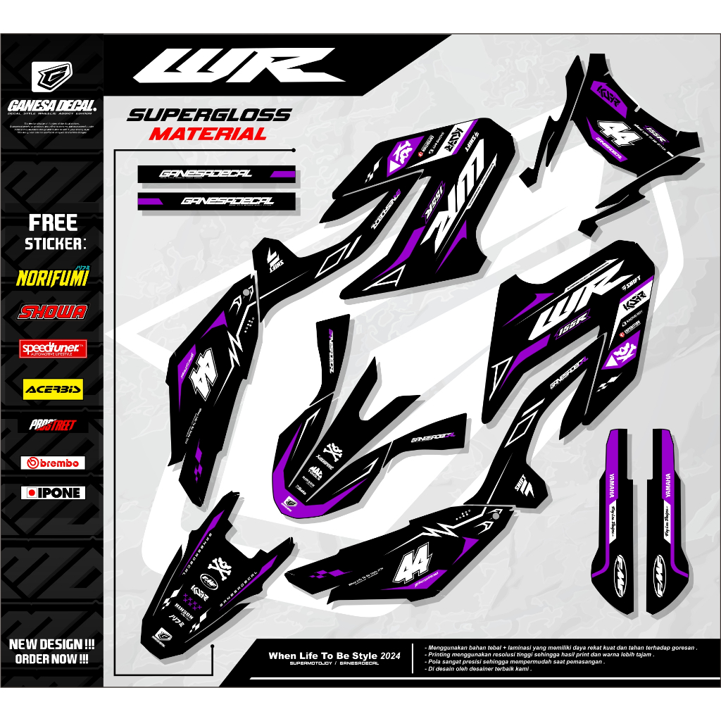 Jual Decal WR 155 Full body Supermoto Bebas Custom - Dekal Sticker ...
