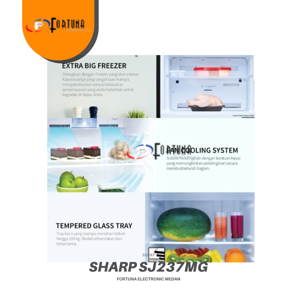 Jual KULKAS SHARP SJ-237MG 2 PINTU 187 LITER SJ237MG MEDAN | Shopee ...