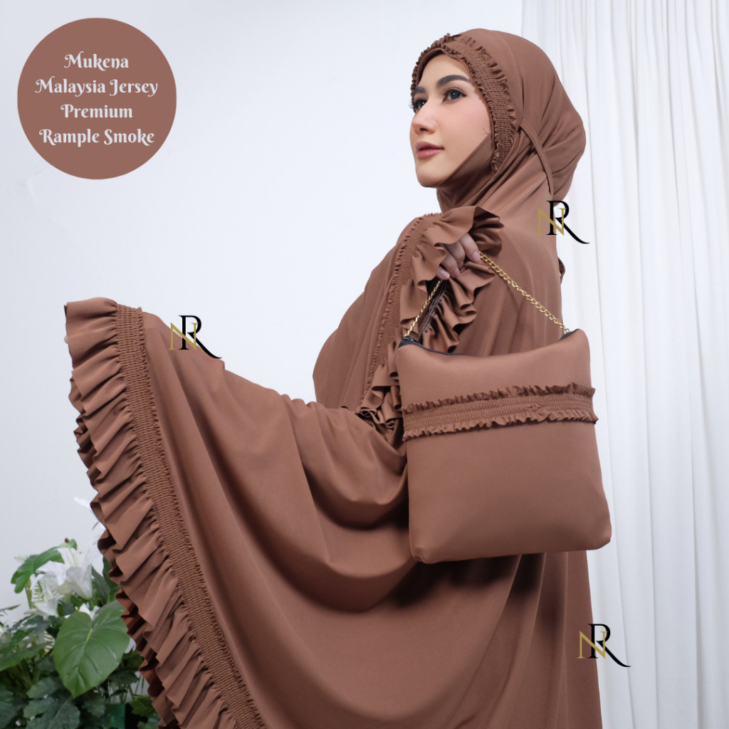 Nai-Rhu Mukena Dewasa Jersey Premium Telekung Malaysia SmokeSeries
