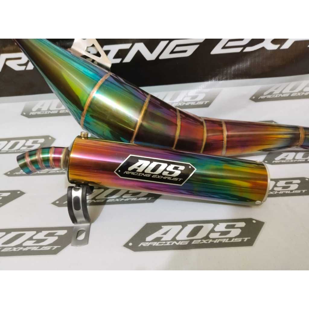 Jual Knalpot Standar Racing SATRIA 2TAK LUMBA HIU Stenliss Pelangi ...