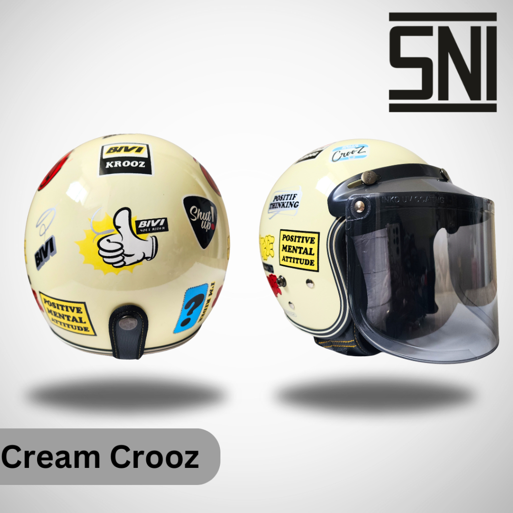 Jual Helm Bogo Dewasa Retro Pria Wanita Motif Crooz Terkini Sni