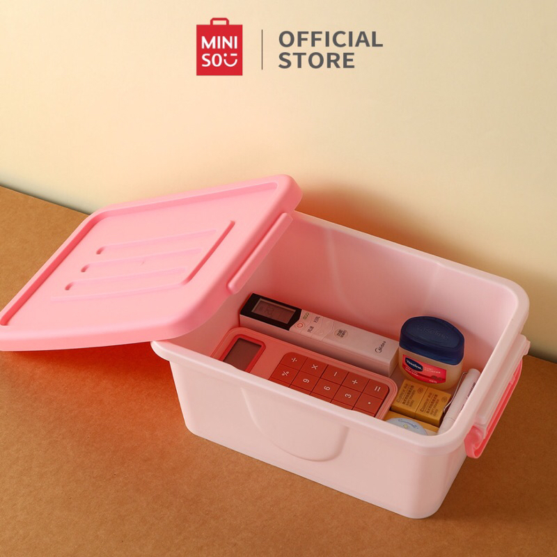 Jual Miniso Kotak Penyimpanan Organizer Plastik Storage Box Tempat Wadah Rak Keranjang Serbaguna