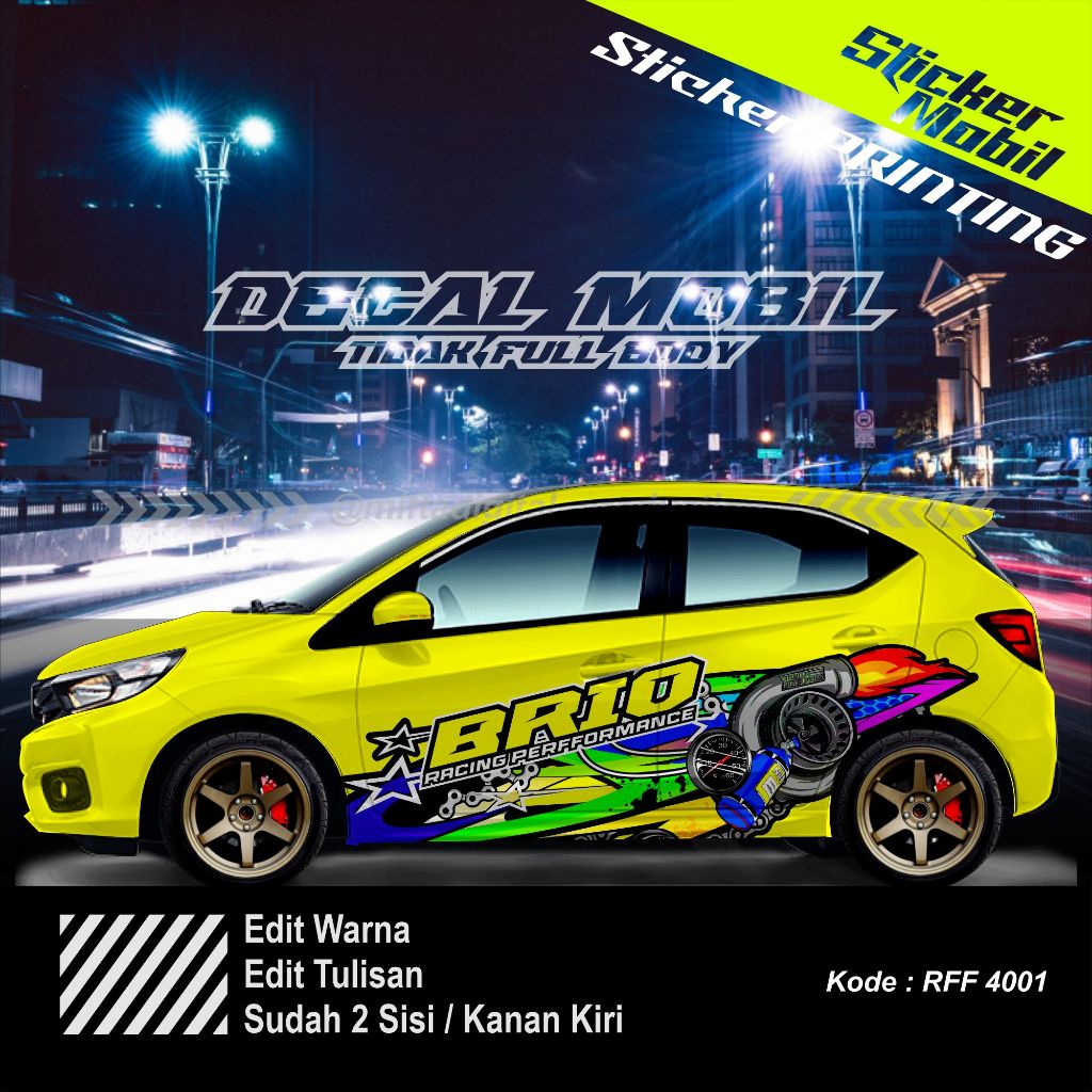 Jual Striping Mobil Jazz Cutting Sticker - Agya - Brio - Raize - Yaris ...