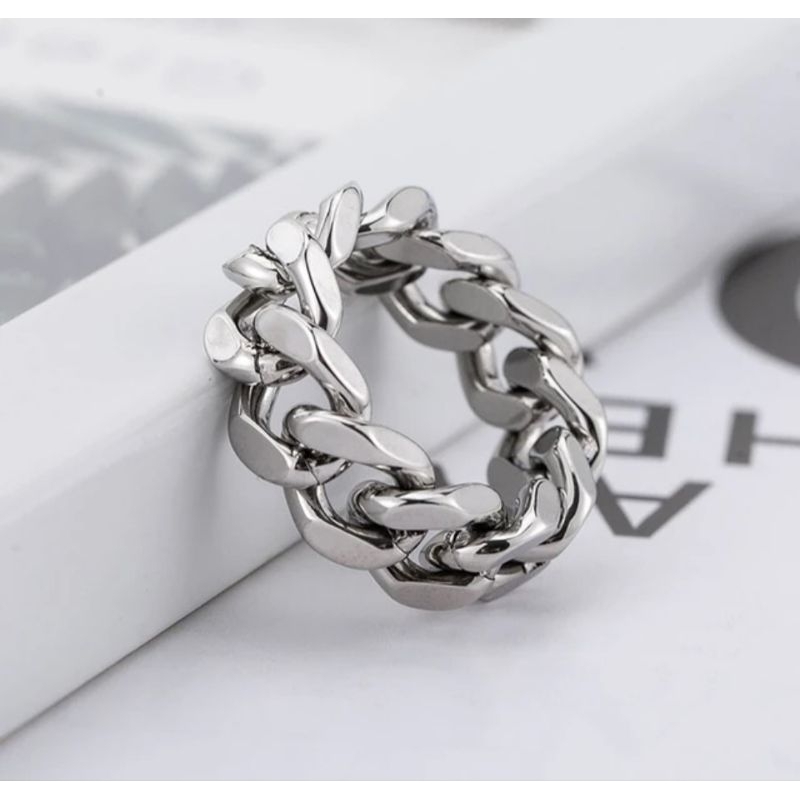 Jual CINCIN RANTAI TITANIUM STEEL PRIA TERBARU SIMPEL POLOS ANTI KARAT ...