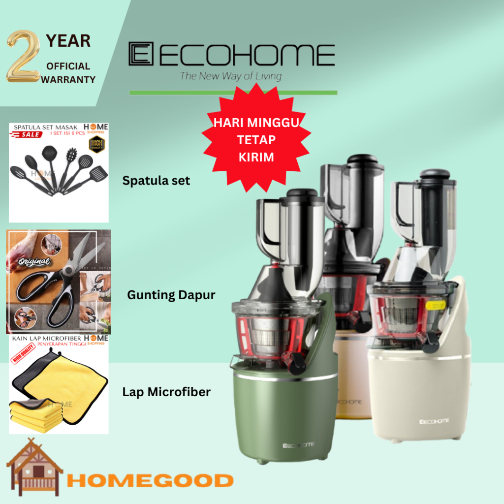 Jual Slow Juicer ECOHOME Juicer Buah Blender Buah Watt Rendah 150 watt