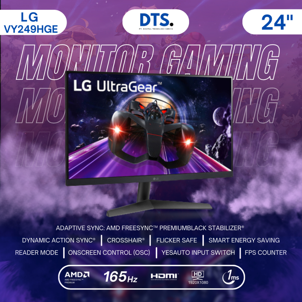 Jual Monitor LG 24GQ50F-B UltraGear FHD 1ms 165hz AMD Freesync | Shopee ...