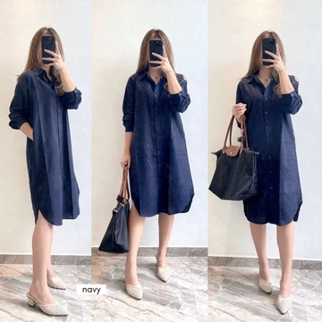 Wear Cameo Samantha Linen Dress ShirtDress Linen Casual Wanita Soft Panjang