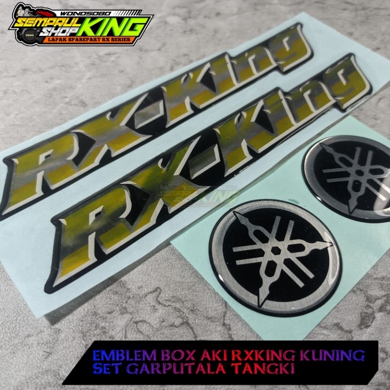 Jual Emblem sticker Tutup Dop box aki dan tangki Rxking RX KING KUNING ...
