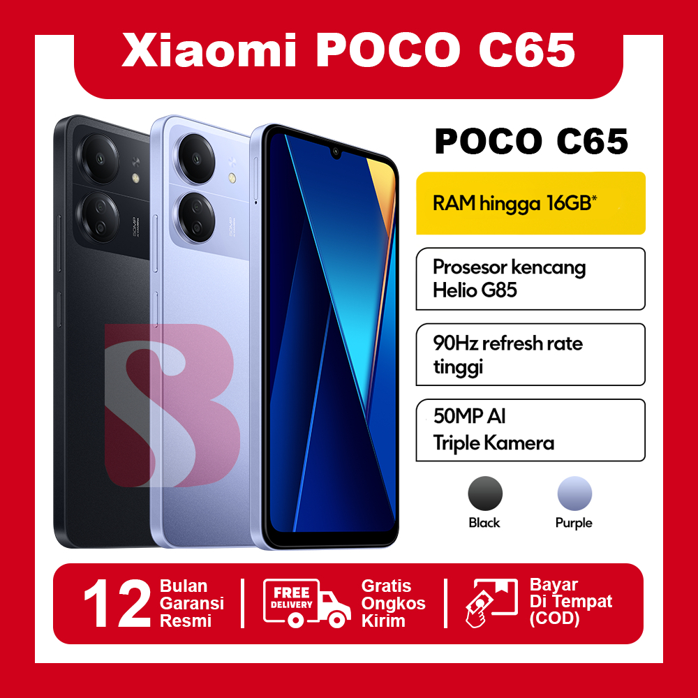 Jual Xiaomi POCO C65 6/128 8/256 Kamera AI 50MP Triple Kamera Garansi ...