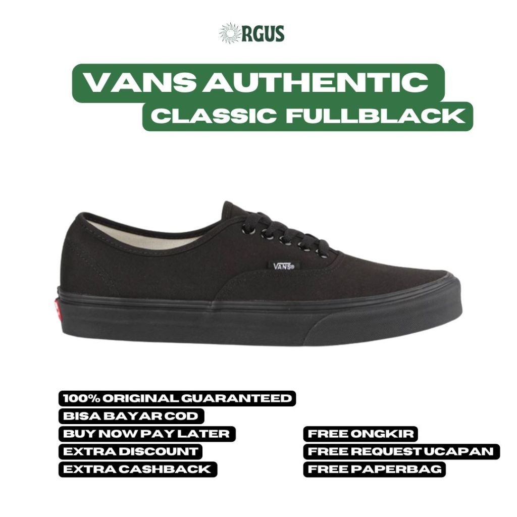 Jual VANS AUTHENTIC CLASSIC FULLBLACK ORIGINAL | Shopee Indonesia