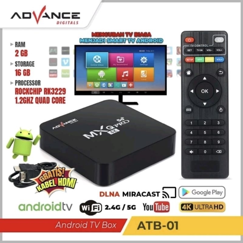 Jual Android Box Atb Advance Android Tv Box K Support Wifi Shopee Indonesia