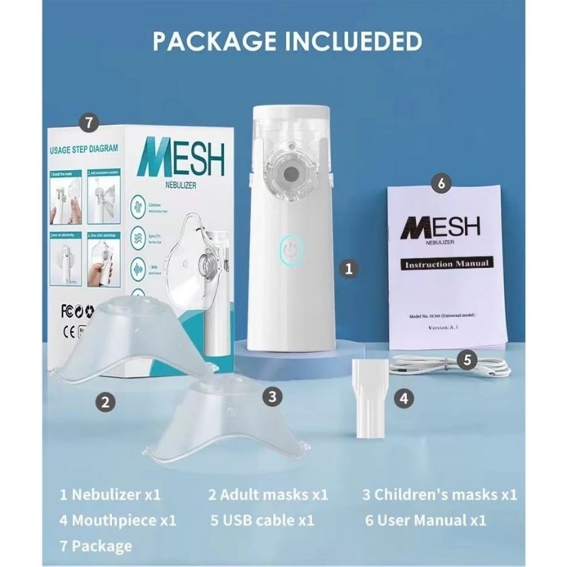 Jual Nebulizer Portable Mesh Alat Uap Bantu Pernafasan Asma Inhalasi ...