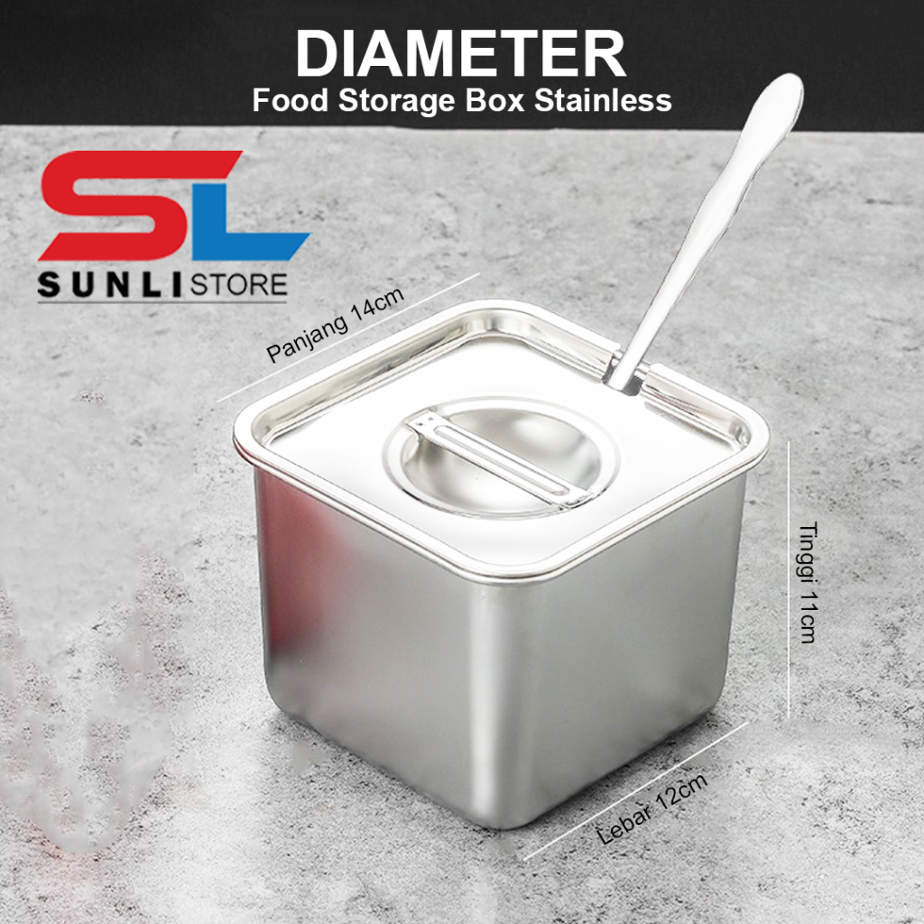 Jual SUNLI - Food Storage Box Stainless Type 12cm/14cm/16cm/18cm ...