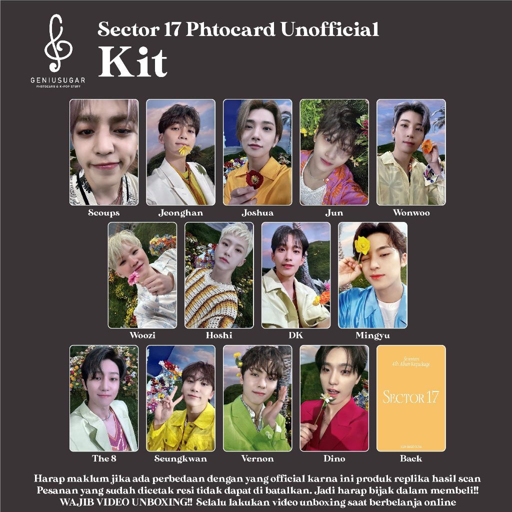Jual [SEVENTEEN] SECTOR 17 KIT COMPACT PHOTOCARD UNOFFICIAL