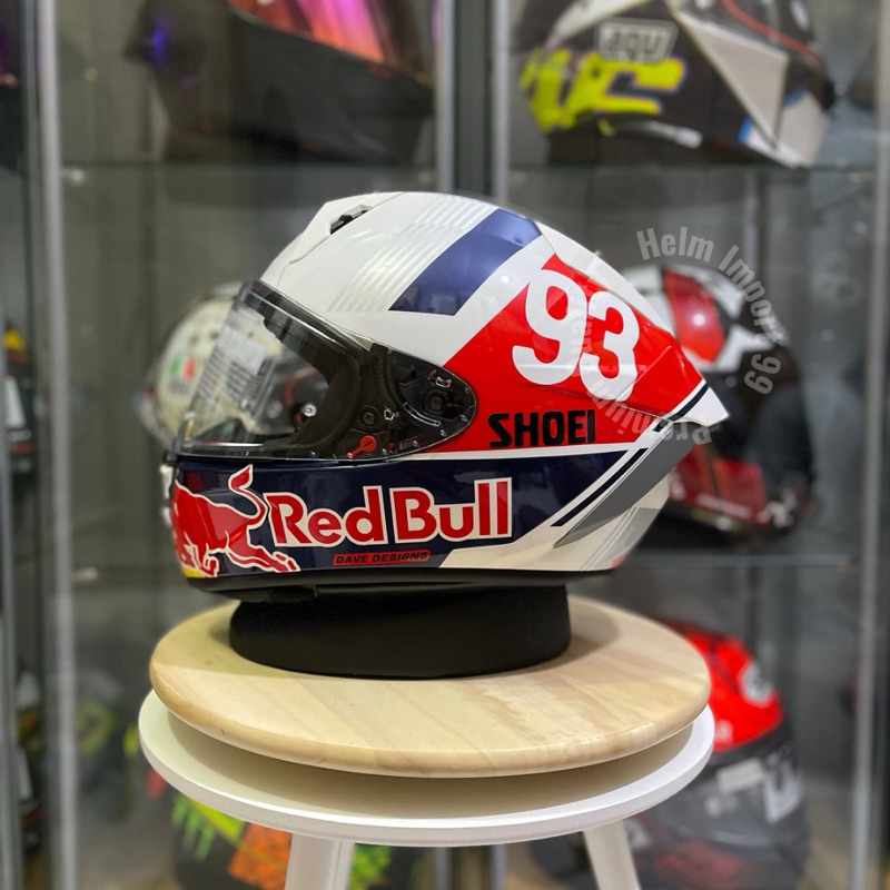 HELM SHOEI X15 MM93 RETRO REDBULL 1:1 FULLFACE