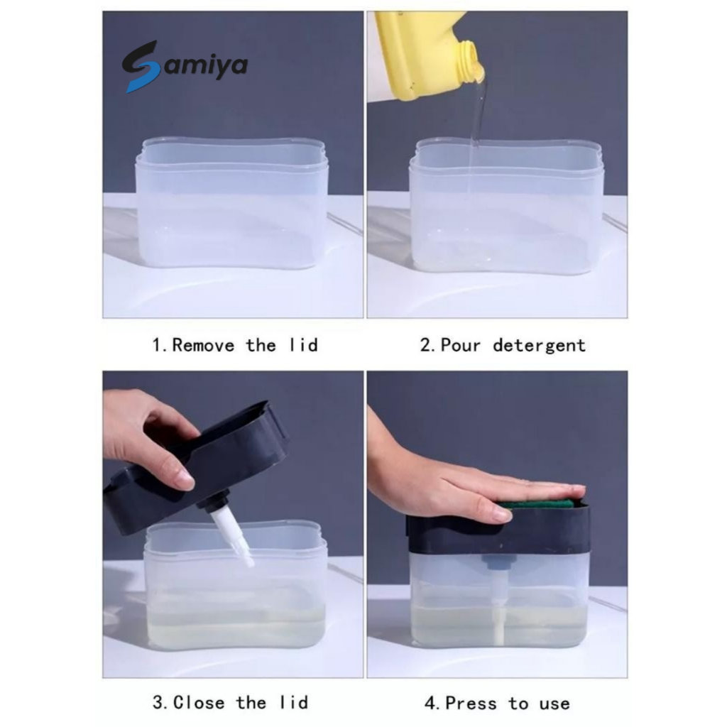 Jual automatic soap liquid kitchen dispenser sponge / spons box set ...