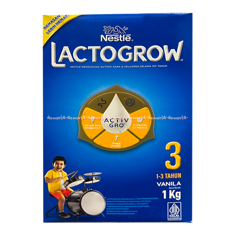 Jual Nestle 1kg Lactogrow 3 Rasa Vanilla Susu Formula 1-3tahun lactogen ...