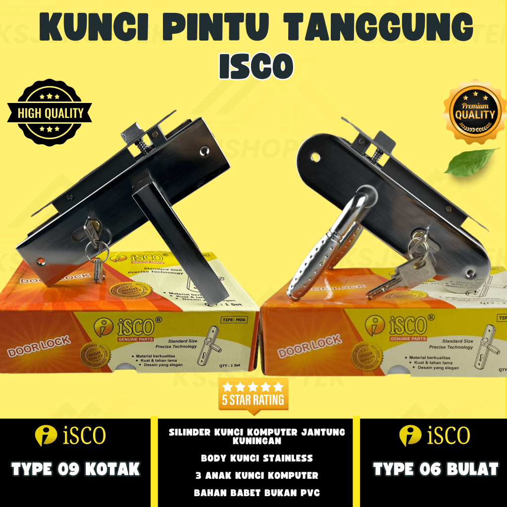 Jual Kunci Pintu Komplit Handle Tanggung Cm Sedang Pintu Medium Series Minimalis Isco