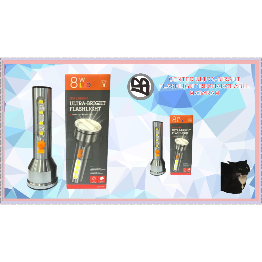 Jual CENTER ULTRA-BIRGHT FLASHLIGHT RECHARGEABLE MATARAM | Shopee Indonesia
