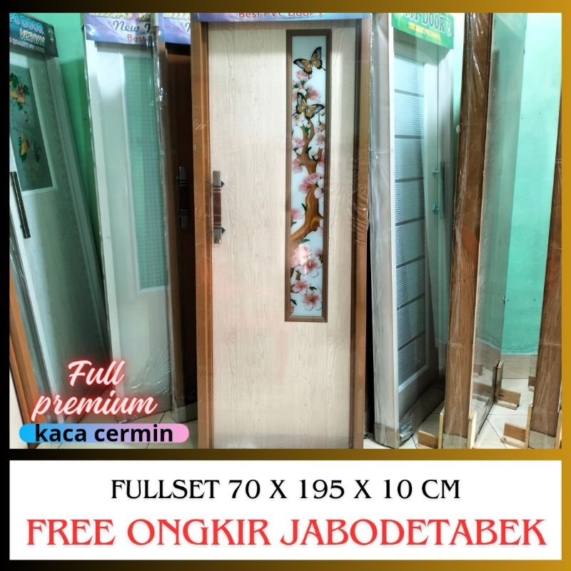 Jual Pintu Kamar Mandi PVC Tebal Long Kaca Minimalis | Pintu PVC