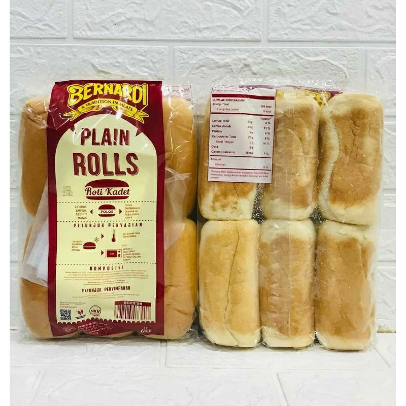 Jual roti hotdog isi 6 Benardi/roti kadet/Benardi plain rolls | Shopee ...
