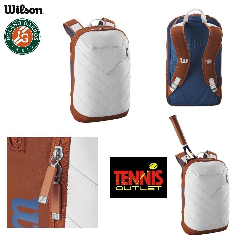 Jual Wilson X Roland Garros Tour Backpack Racquet Bag ( Ecru and Blue ...