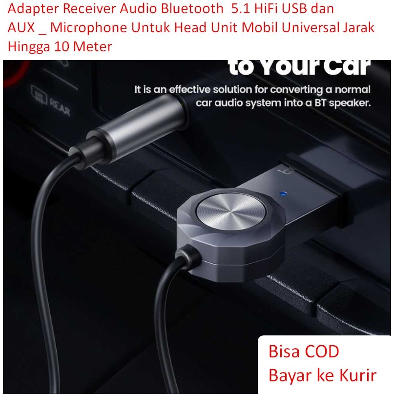 Jual Adapter Receiver Audio Bluetooth Hifi Usb Dan Aux Microphone Untuk Head Unit Mobil