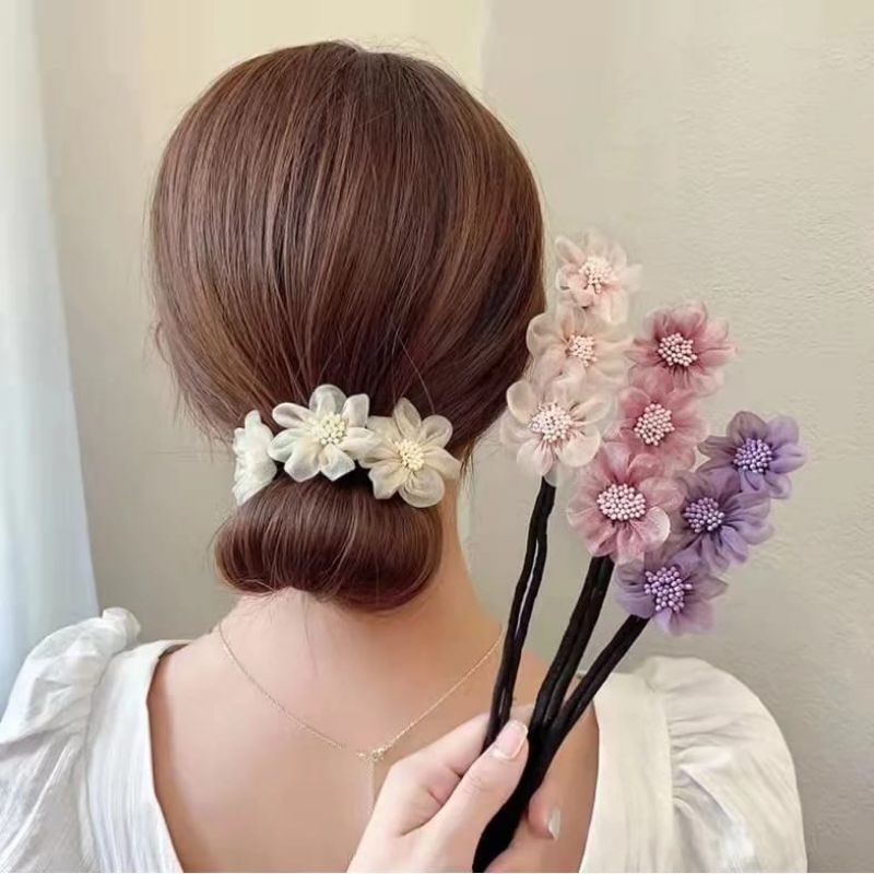 Jual HIASAN RAMBUT BUNGA KONDE SANGGUL INSTAN HEADPIECE CEPOL KUNCIR ...
