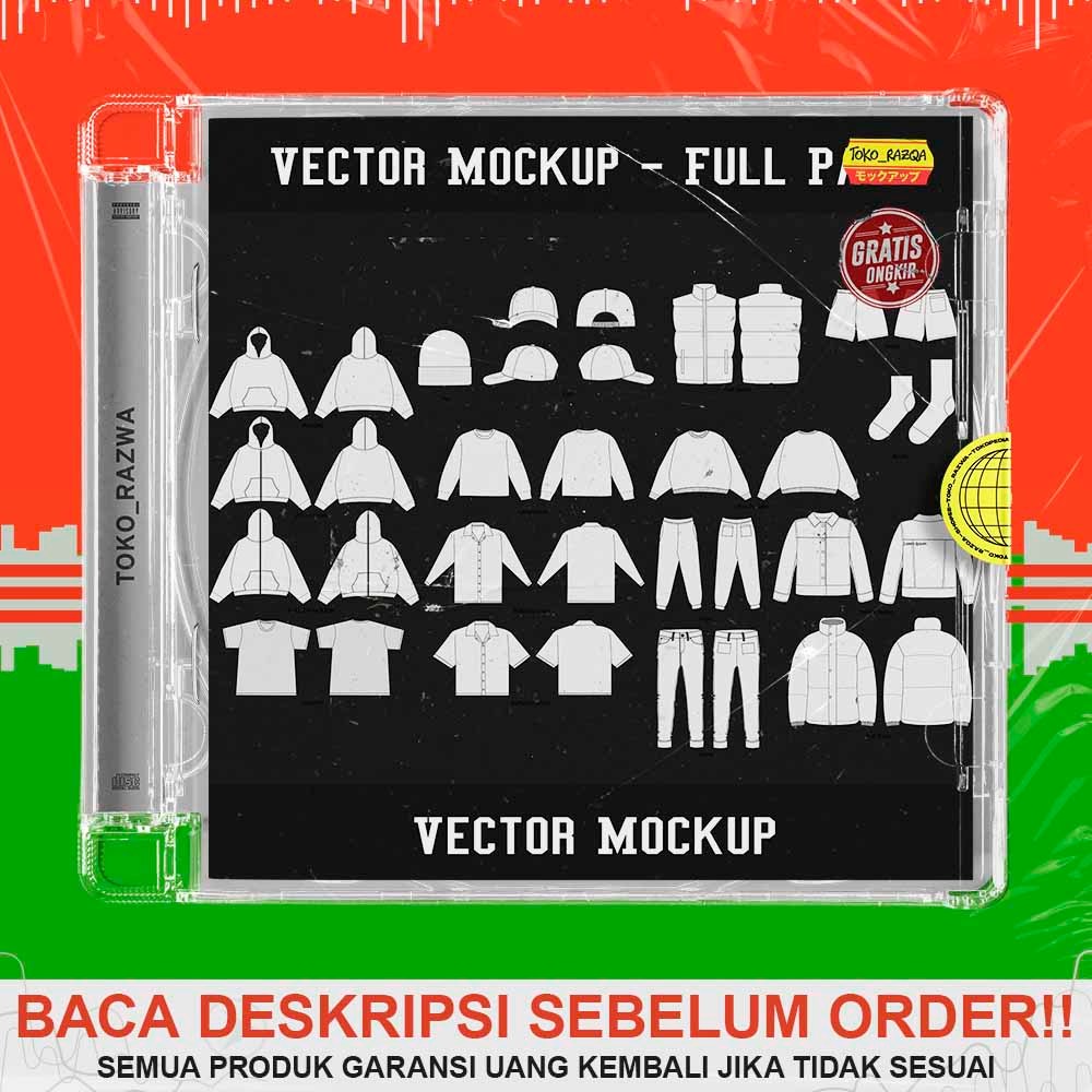 Jual 17 Set - Vector Mockup - Full Pack - PNG - AI - 070424 | Shopee ...