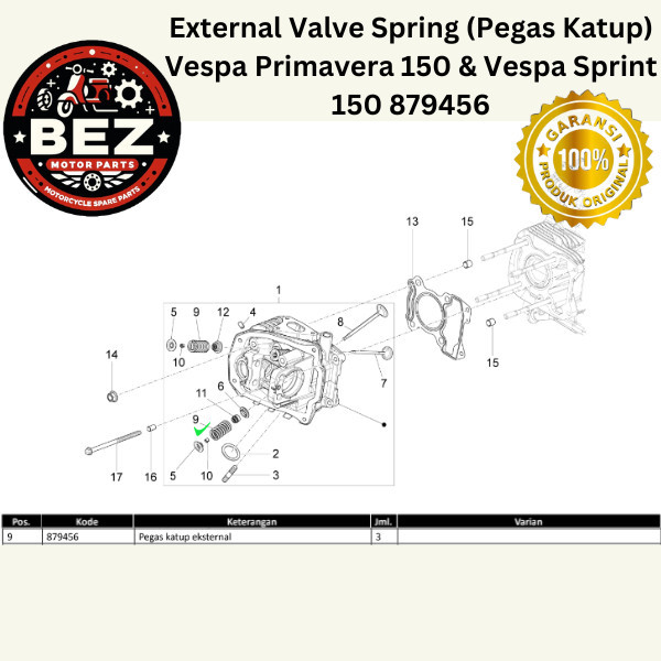 Jual External Valve Spring Vespa Primavera 150 & Vespa Sprint 150 ...